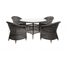 Комплект садовой мебели 5 в 1 4SiS Равенна стол Эспрессо, 4 кресла Равенна, графит