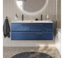 Тумба с раковиной Cezares Eco Cer-N 120 sapfiro, раковина Eco 120-1-2, ручки матовые черные