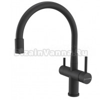 Кухонный смеситель KUCHENSTERN WURM-FE sus 304 Черный 750BL80 с подключением фильтра