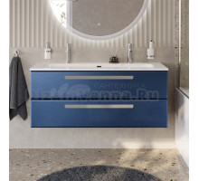 Тумба с раковиной Cezares Eco Cer-N 120 sapfiro, раковина Eco 120-1-2, ручки серые