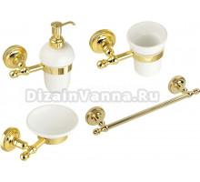 Набор Дозатор Migliore Mirella 17315 золото + Мыльница 17308 золото + Стакан 17306 золото + Полотенцедержатель 17331 золото