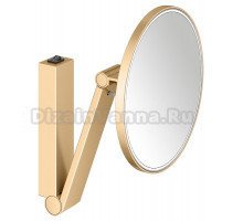 Косметическое зеркало Keuco iLook Move 17612 с подсветкой, настенное, с увеличением, шлифованная латунь