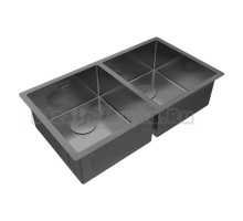 Мойка кухонная Paulmark Next PM207844-GM вороненая сталь