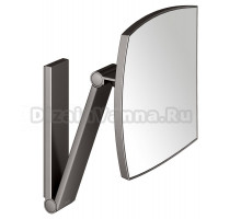 Косметическое зеркало Keuco iLook Move 17613 настенное, с увеличением, шлифованный черный титан