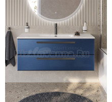 Тумба с раковиной Cezares Eco Cer-N 120 sapfiro, раковина Duet 120, ручки матовые черные