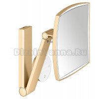 Косметическое зеркало Keuco iLook Move 17613259002 с подсветкой, настенное, с увеличением, шлифованная латунь