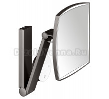 Косметическое зеркало Keuco iLook Move 17613359002 с подсветкой, настенное, с увеличением, шлифованный черный титан, титан черный шлифованный