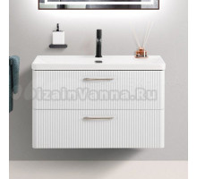 Тумба под раковину без столешницы BelBagno Due 80 белый металлик