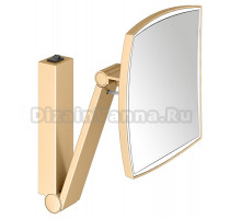 Косметическое зеркало Keuco iLook Move 17613259004 с подсветкой, настенное, с увеличением, шлифованная латунь