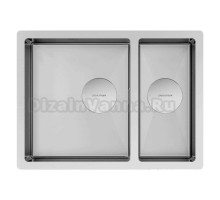 Мойка кухонная Paulmark Next 58/2S UNI PM225844-BS брашированная нержавеющая сталь