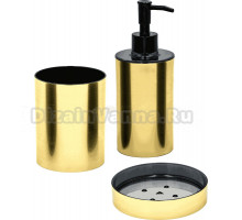 Набор Стакан Ridder Cindy золото + Мыльница золото + Дозатор золотой