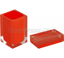 Набор Стакан Ridder Colours 22280114 оранжевый + Мыльница 22280314 оранжевая