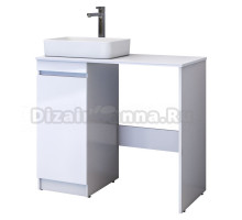 Тумба под раковину со столешницей Vigo Urban 40 1 дверка, белая, столешница st.URB.100