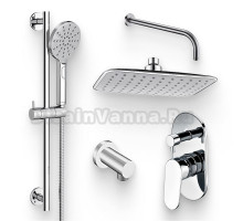 Душевой комплект Смеситель Wasserkraft Donau 5341, С ВНУТРЕННЕЙ ЧАСТЬЮ + Гарнитур A144 + Подключение A021 + Душ A031 + Кронштейн A097