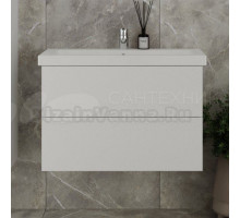 Тумба с раковиной VIANT София 70 подвесная, с ящиками, глянцевая белая