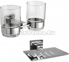 Набор Стакан Nofer Barcelona 16914.B двойной + Мыльница 16912.B
