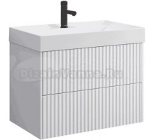 Тумба с раковиной Belux Сиртаки 70 подвесная, белая глянцевая