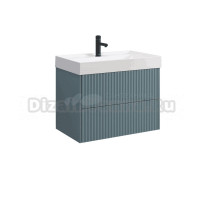 Тумба с раковиной Belux Сиртаки 70 подвесная, голубой малахит матовый