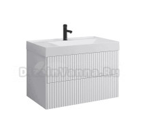 Тумба с раковиной Belux Сиртаки 85 подвесная, белая глянцевая, раковина 850-02