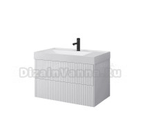 Тумба с раковиной Belux Сиртаки 85 подвесная, белая глянцевая, раковина 850-01