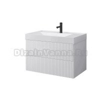 Тумба с раковиной Belux Сиртаки 85 подвесная, белая матовая, раковина 850-01