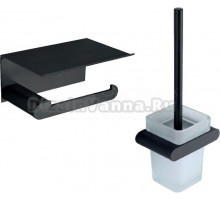 Набор Ершик Nofer Capri 16227.N черный + Держатель 16228.N черный, с полкой для телефона