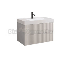 Тумба с раковиной Belux Сиртаки 85 подвесная, светлый миндаль матовый, раковина 850-02