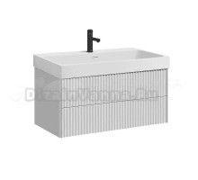 Тумба с раковиной Belux Сиртаки 100 подвесная, белая глянцевая