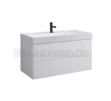 Тумба с раковиной Belux Сиртаки 100 подвесная, белая матовая, раковина 1000-01