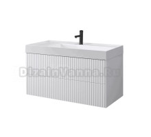 Тумба с раковиной Belux Сиртаки 100 подвесная, белая матовая, раковина 1000-02