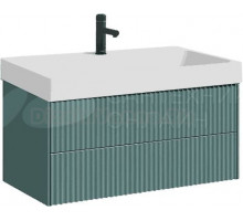 Тумба с раковиной Belux Сиртаки 100 подвесная, голубой малахит матовый