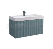 Тумба с раковиной Belux Сиртаки 100 подвесная, голубой малахит матовый, раковина 1000-01