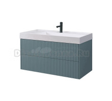 Тумба с раковиной Belux Сиртаки 100 подвесная, голубой малахит матовый, раковина 1000-02