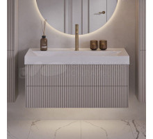 Тумба с раковиной Belux Сиртаки 100 подвесная, светлый миндаль матовый