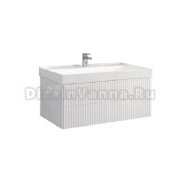 Тумба с раковиной Belux Сиртаки 120 подвесная, белая глянцевая