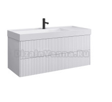 Тумба с раковиной Belux Сиртаки 120 подвесная, белая глянцевая, раковина 1200-01
