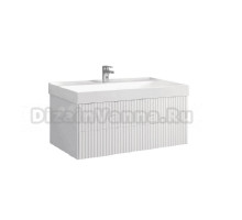 Тумба с раковиной Belux Сиртаки 120 подвесная, белая матовая