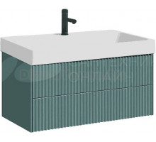 Тумба с раковиной Belux Сиртаки 120 подвесная, голубой малахит матовый