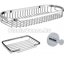 Набор Крючок Nofer Niza 16851.B хром + Полка 09065.B + Мыльница 09055.B
