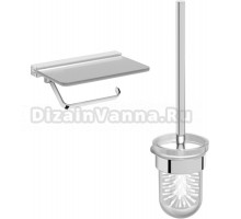 Набор Ершик Nofer Santorini 16342.B + Держатель 16335.B с полкой для телефона