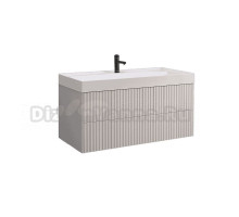 Тумба с раковиной Belux Сиртаки 120 подвесная, светлый миндаль матовый