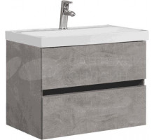 Тумба с раковиной Belux Бостон 70 подвесная, бетон чикаго свело-серый, 2 ящика