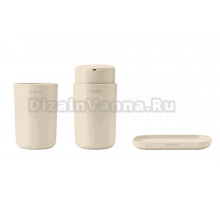 Набор Стакан Brabantia ReNew 223341 для зубных щеток, бежевый + Мыльница 223389 бежевая + Дозатор 223327 для жидкого мыла, бежевый