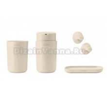 Набор Стакан Brabantia ReNew 223341 для зубных щеток, бежевый + Мыльница 223389 бежевая + Дозатор 223327 для жидкого мыла, бежевый + Крючок 223761 для полотенец, 2 шт, бежевый