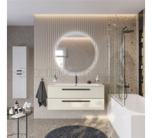 Мебель для ванной комнаты Cezares Eco Cer-N 120 брашированная альпака, раковина Eco 120, ручки матовые черные