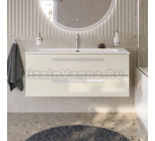 Тумба с раковиной Cezares Eco Cer-N 120 брашированная альпака, раковина Eco 120, ручки сатин