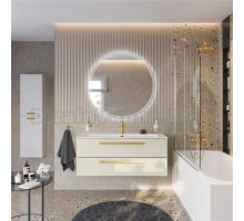 Мебель для ванной комнаты Cezares Eco Cer-N 120 брашированная альпака, раковина Eco 120, ручки сатиновое золото
