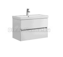 Тумба с раковиной Belux Бостон 80 подвесная, белая глянцевая, 2 ящика