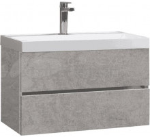 Тумба с раковиной Belux Бостон 80 подвесная, бетон чикаго светло-серый, 2 ящика