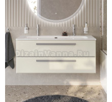 Тумба с раковиной Cezares Eco Cer-N 120 брашированная альпака, раковина Eco 120-1-2, ручки серые